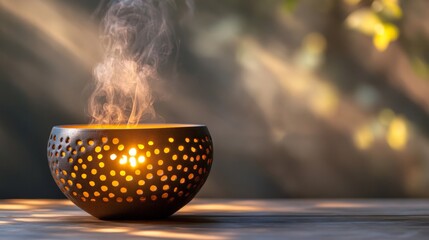 Cozy Autumn Incense Burner with Warm Glow