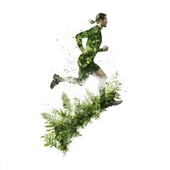 Running Through Nature: A Double Exposure Art