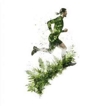 Running Through Nature: A Double Exposure Art