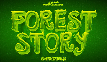 Naklejka premium Forest Story Vector Text Effect Editable Alphabet Fantasy Garden Fairy Magic