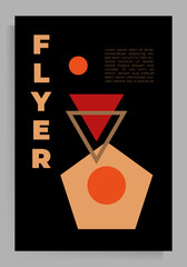 Cover design for booklet, brochure, folder, book, poster. Vector geometric template with a place for your text.