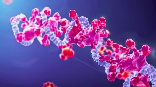 reformation of nuclear envelopes separated chromosomes, end of mitosis. de-condensation into chromatin fibers cell prepares to complete division, 4k High-Quality background Animation Video