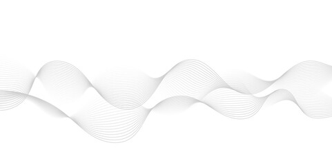 Gray wave curve lines abstract background with flowing particles. Digital energy waves technology concept. Modern backdrop design for business, presentation, banner.