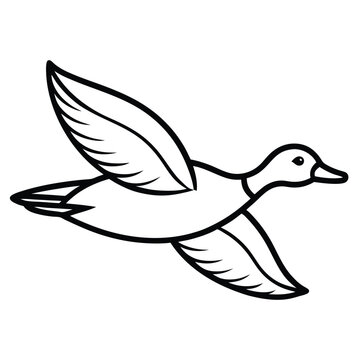recommend clip art: Silhouette Mallard vector line art logo design templates