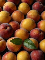 Peaches in rows from above