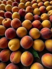 Peaches in rows from above