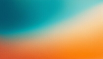Obraz premium Grainy gradient background teal orange white blue retro noise texture summer banner poster backdrop design