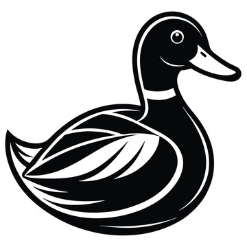 recommend clip art: Silhouette Mallard vector line art logo design templates