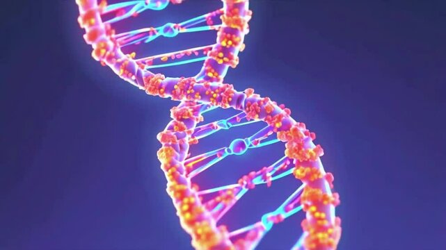 precise DNA replication, double helix and new complementary strands. loop demonstrates accuracy genetic information duplication mitosis begins, 4k High-Quality background Animation Video