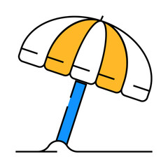 umbrella beach accessory line icon vector. umbrella beach accessory sign. isolated symbol illustration