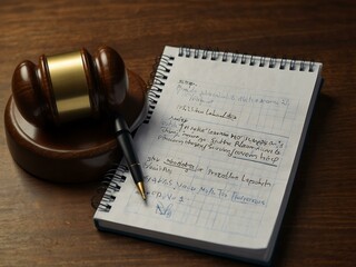 Personal injury claim prep with notepad