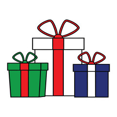 Christmas gifts on white background vector illustration cartoon
