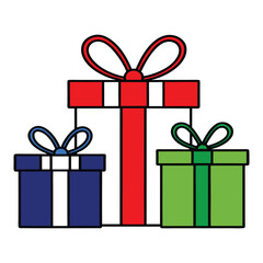 Christmas gifts on white background vector illustration cartoon