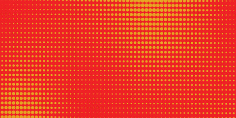 Obraz premium Dots halftone orange color pattern gradient texture with technology digital background. Dots pop art comics with summer background.