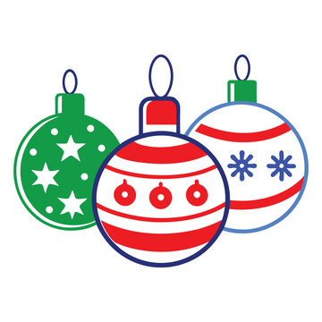 christmas ornaments colorful holiday decorations clip art preview