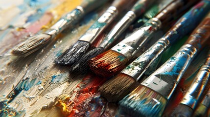 Obraz premium High-quality graphic design of artist paintbrushes