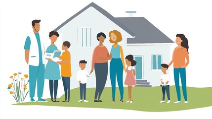 Social workers visiting a home to offer support and assistance to children in need