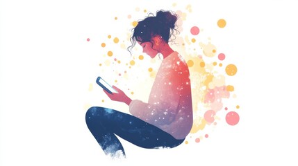 A teacher working with children with autism using specialized tools and cards for effective learning.
A person interacting with a communication app, showcasing technology aiding individuals with autis