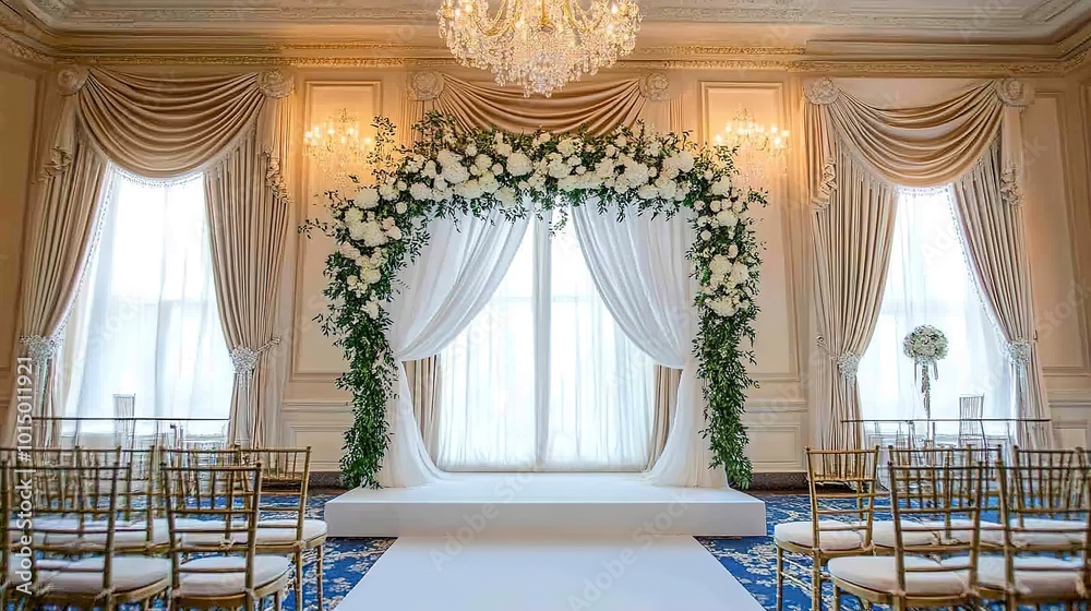 Wall mural traditional elegant arch backdrop for wedding ceremony 