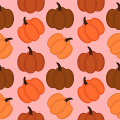 Cute halloween seamless pattern on grey background. Halloween characters, cartoon ghost, pumpkin,