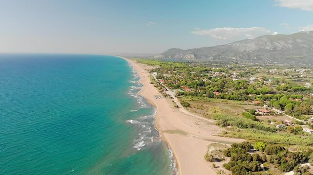 The sandy beach Zacharo in Ilia, Greece