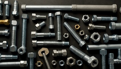 Plumbing tools surrounded by assorted nuts and bolts.