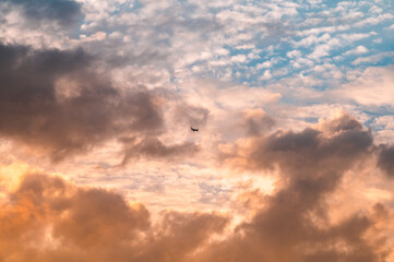 Sunset in the dusk sky