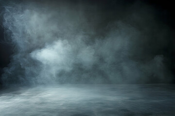 Abstract Background with Grey Fog and Dark Floor