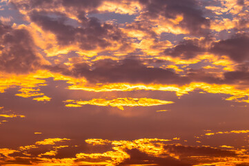 Sunset clouds in the evening sky.