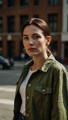 Fototapeta premium Portrait of a woman in an urban setting.