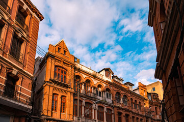 Fototapeta premium Old European style apartments in Shanghai, China.