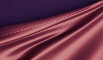 Satin Fabric, Silk Satin, Shiny, Shiny, Elegant Waves, Background for banner, backdrop or surface, High Detail Fabric Texture, 3D Fabric Illustration