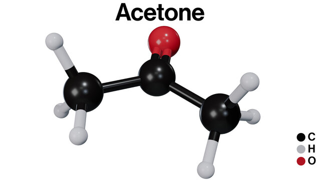 Acetone Molecular Structure, Propanone, Organic Compound, Chemistry, Science Illustration
