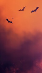 Obraz premium Minimalist Halloween Abstract Background with Purple and Orange Gradients for Posters and Cards