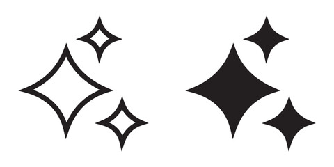 Set of sparkle icons, perfect for decorations or highlighting cleanliness and shine. Vector illustration.