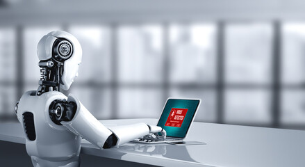 Virus warning alert on computer screen detected modish cyber threat , hacker, computer virus and malware