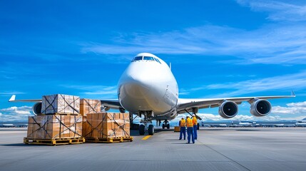 Cargo Plane Loading at Airport.