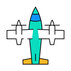 Fototapeta premium plane aircraft line icon vector. plane aircraft sign. isolated symbol illustration