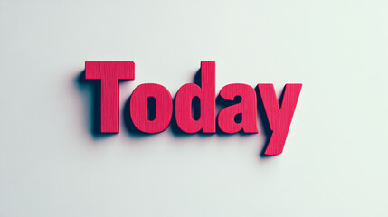 The word "Today" spelled out in bold, bright red letters against a plain white background.