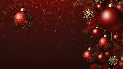 Red Christmas-themed background.