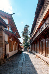 Naklejka premium The ancient town of Lijiang in traditional Chinese architectural style