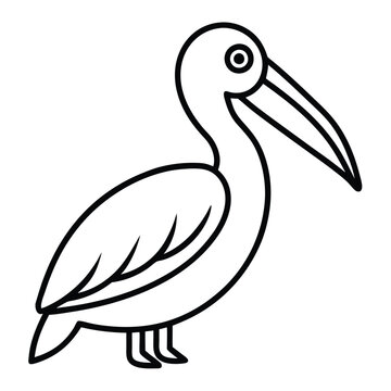 recommend clip art: Silhouette Pelican bird logo design, line art pelican bird logo template 