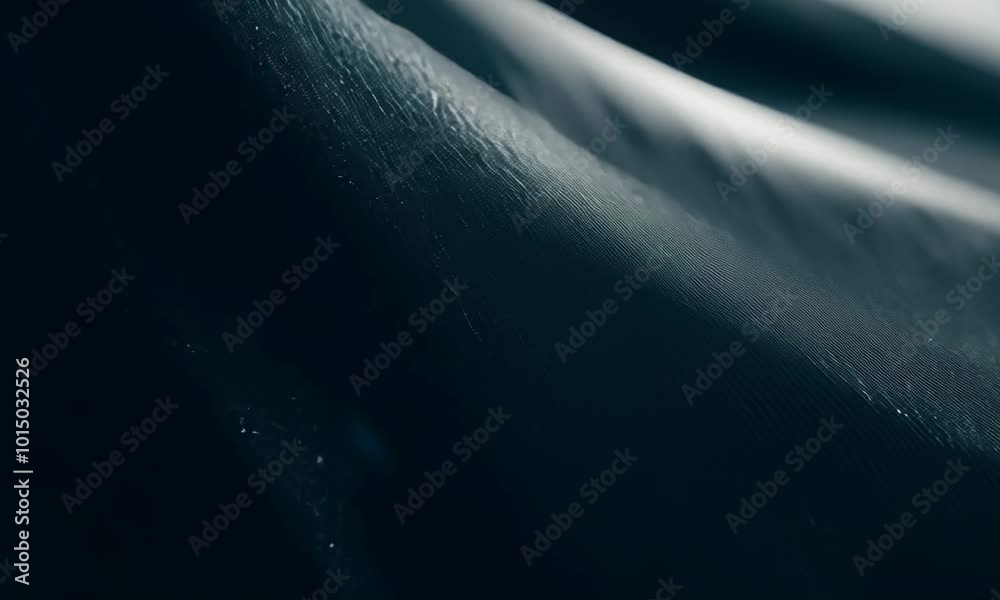Wall mural close up shot of a dark textured fabric with a hint of light reflecting off the surface.