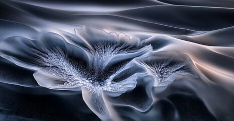 Stunning high-definition capture of mesmerizing ice patterns on frozen lake surface, showcasing unique structures