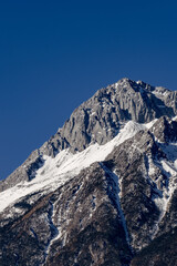 Close-up of Snow Mountain under pure blue sky