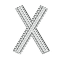 3D Metallic Silver Chrome Letters 