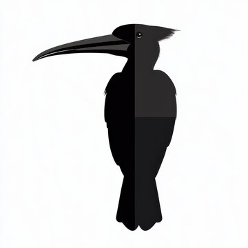 recommend clip art: Silhouette of Hornbill Bird on White Background