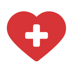 Heart and Cross Symbol - Medical and Spiritual Icon

