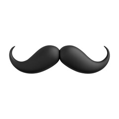 black mustache on transparent background