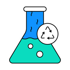 chemicals waste line icon vector. chemicals waste sign. isolated symbol illustration